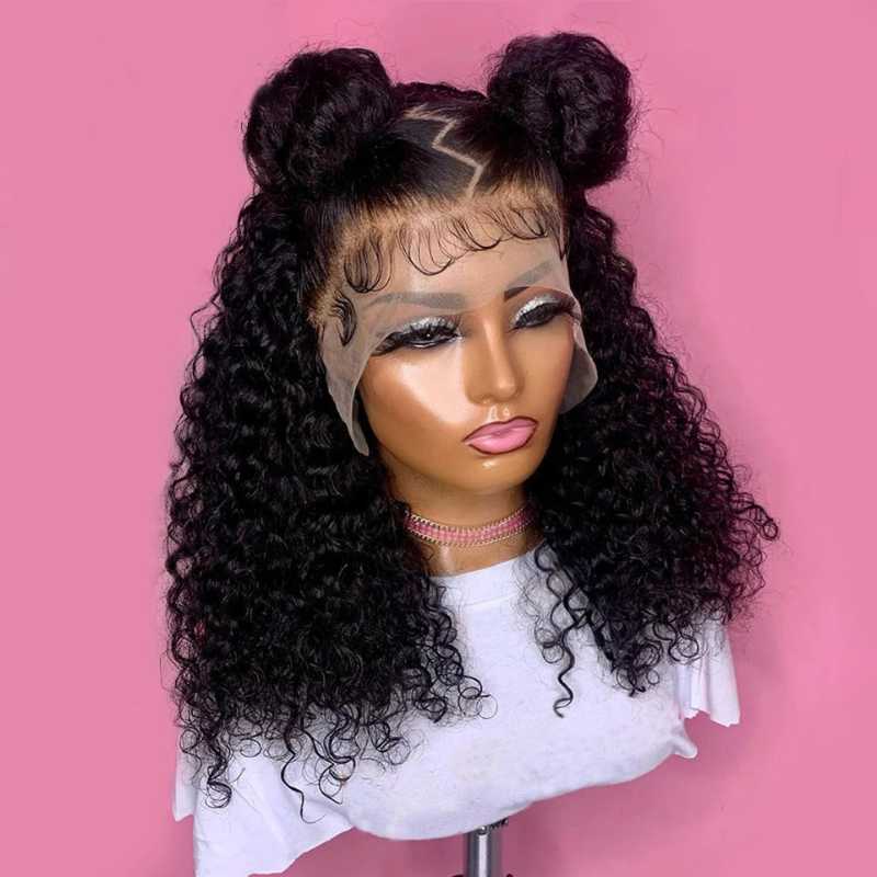 

Lace Wigs Jerry Curly 13x4 Short Bob HD Frontal Human Hair 4x4 Closure Wig For Women Transparent 13 1 WigLace, Picture shown