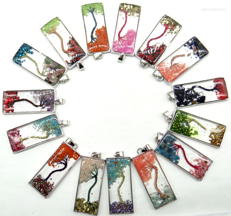 

Pendant Necklaces Natural Stone Quartz Crystal Turquoises 7 Chakra Reiki Healing Tree For Diy Jewelry Making Necklace Accessories A2
