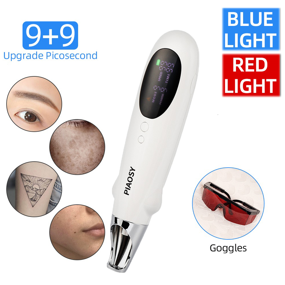 

Face Care Devices VIP 99 Laser Picosecond Pen Tattoo Freckle Removal Mole Dark Spot Scar Treatment Machine Pigment Remover Red Blue Laser Pen 230217