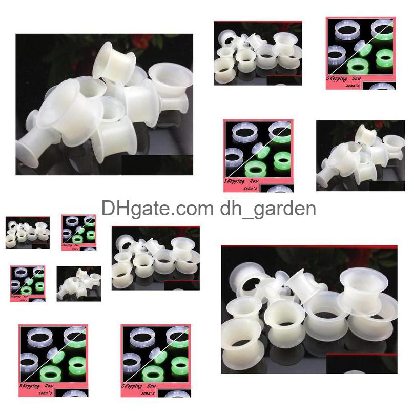 

Plugs Tunnels Mix 416Mm 160Pcs Soft Sile Clear Glow In Dark Ear Unique Piercings Body Jewelry Drop Delivery Dhgarden Dhbny