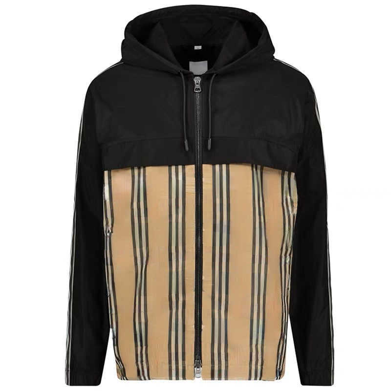 

Bby fashion hooded jacket men women zip jackets designer Jacket tb plaid cardigan coat fashion sweatshirt, Khaki