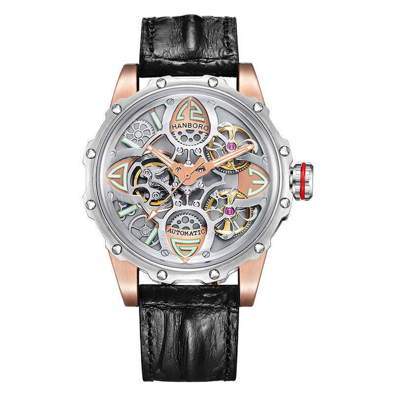 

Wrist watch Double Flywheel Hollow Automatic Mechanical watches men Brand Waterproof Luminous MAN fashion relogio masculino