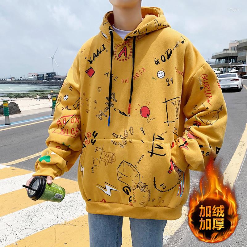 

Men's Hoodies The UYUK2023 Fall/winter Collection Features Casual And Versatile Floral Print With Contrasting Colors For, Black
