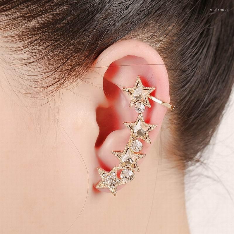 

Backs Earrings Fashion Multi-level Crystal Rhinestone Star Cuff For Women Girls Ear Clip