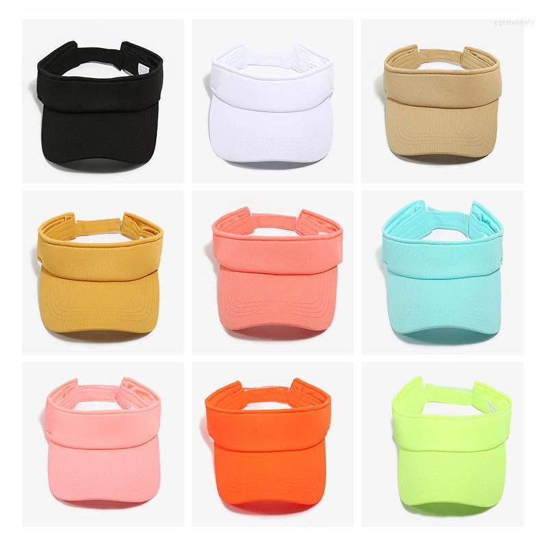 

Wide Brim Hats Summer Breathable Sun Fluorescent Color Women Sport Topless Empty Visor Cap Sea Beach Men Casual Flexible Eger22