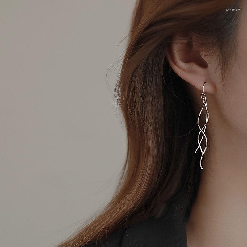 

Stud Earrings HI MAN 925 Sterling Silver Fashion Long Tassel Women Exquisite Temperament Wedding Jewelry