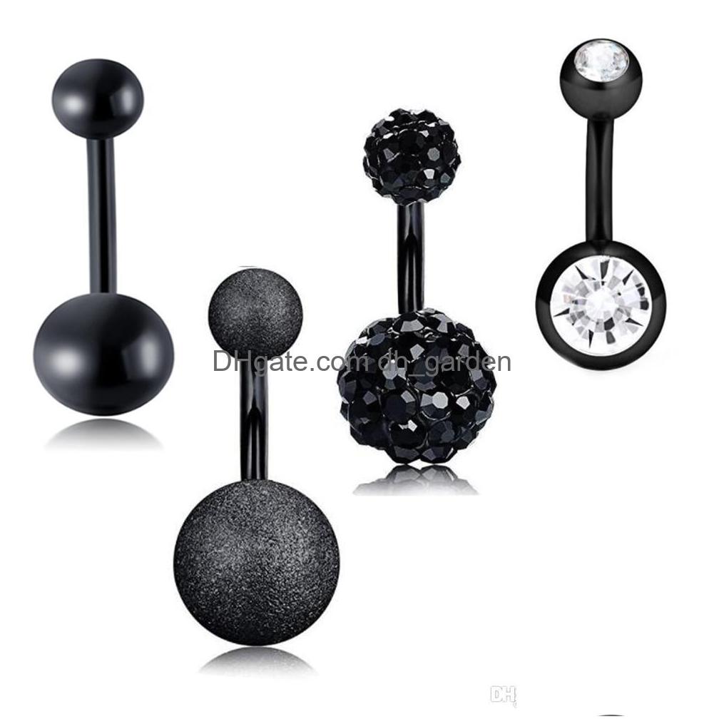 

Navel Bell Button Rings 14G Stainless Belly For Girls Women Screw Black Piercing Ombligo Tragus Earrings Bars Body Jewelry Dhgarden Dh5Ib
