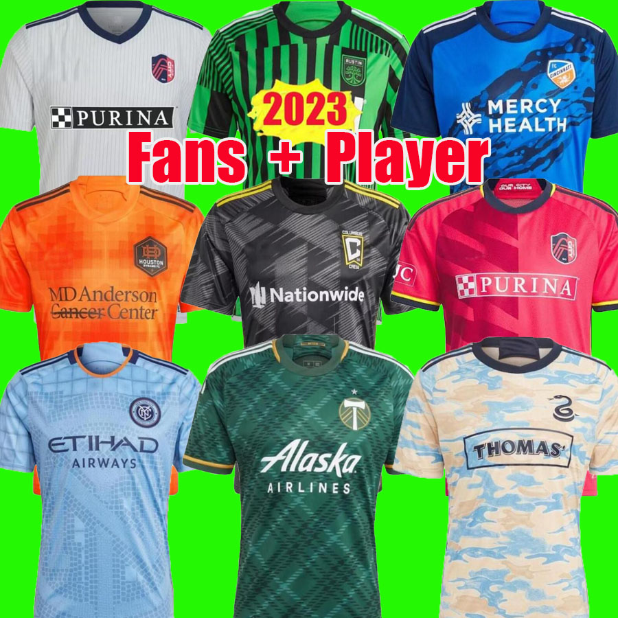 

2023 Portland Houston Timbers Dynamo soccer Jersey Inter St. L ouis City Miami 23 24 New York City Philadelphia FC Cincinnati Union Columbus BECKHAM football shirt, Austin home