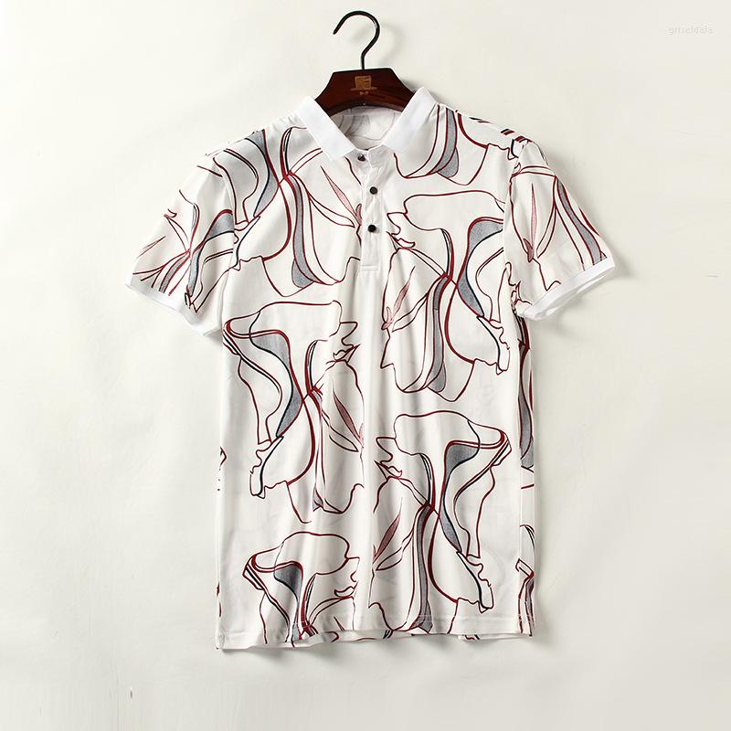 

Men's Polos Floral Print Shirts For Men Summer Classic Cotton, 0112308