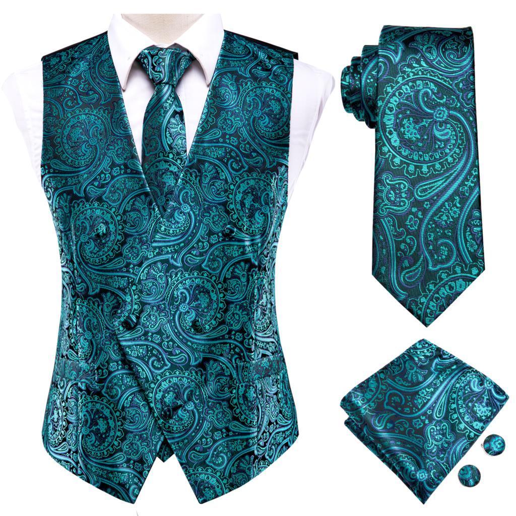 

Men's Vests Novelty Slim 4PC Vest Necktie Hanky cufflinks Silk Men's Waistcoat Neck Tie Set for Suit Dress Wedding Paisley Floral Vests Fat 230217, Md-0076-n-3121
