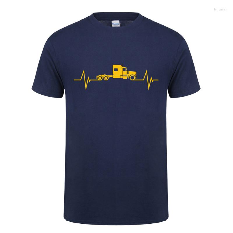 

Men's T Shirts Truck Driver Men Summer Fashion Short Sleeve Cotton O-neck Heartbeat Of T-shirt Clothing Tops Tee OT-897, Picture shown