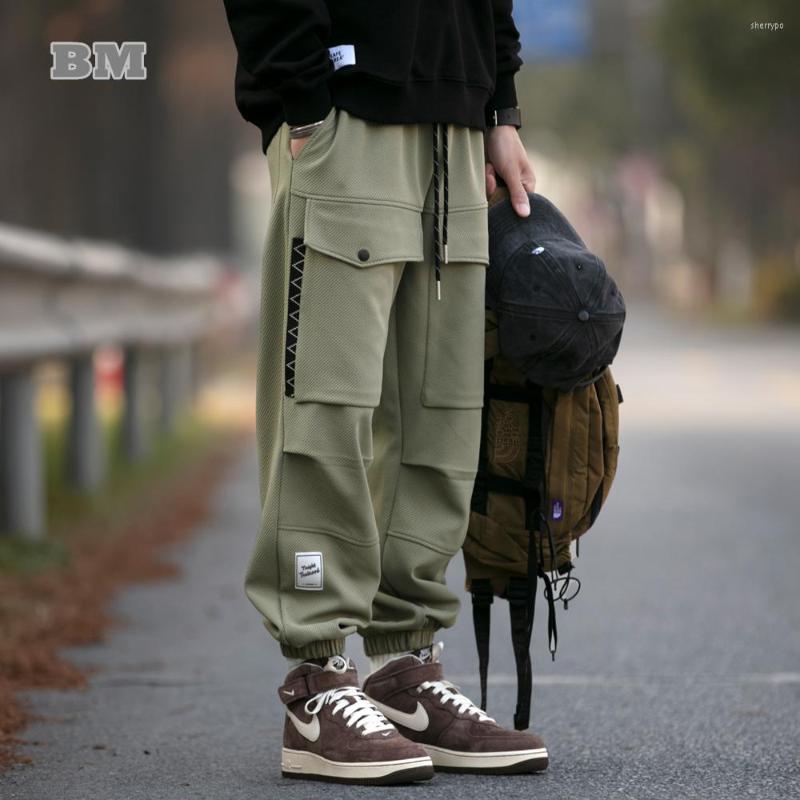 

Men's Pants Plus Size Korean Fashion Hip Hop Big Pocket Sweatpants Men Clothing Streetwear Sport Baggy Haren Harajuku Oversize Joggers, Black