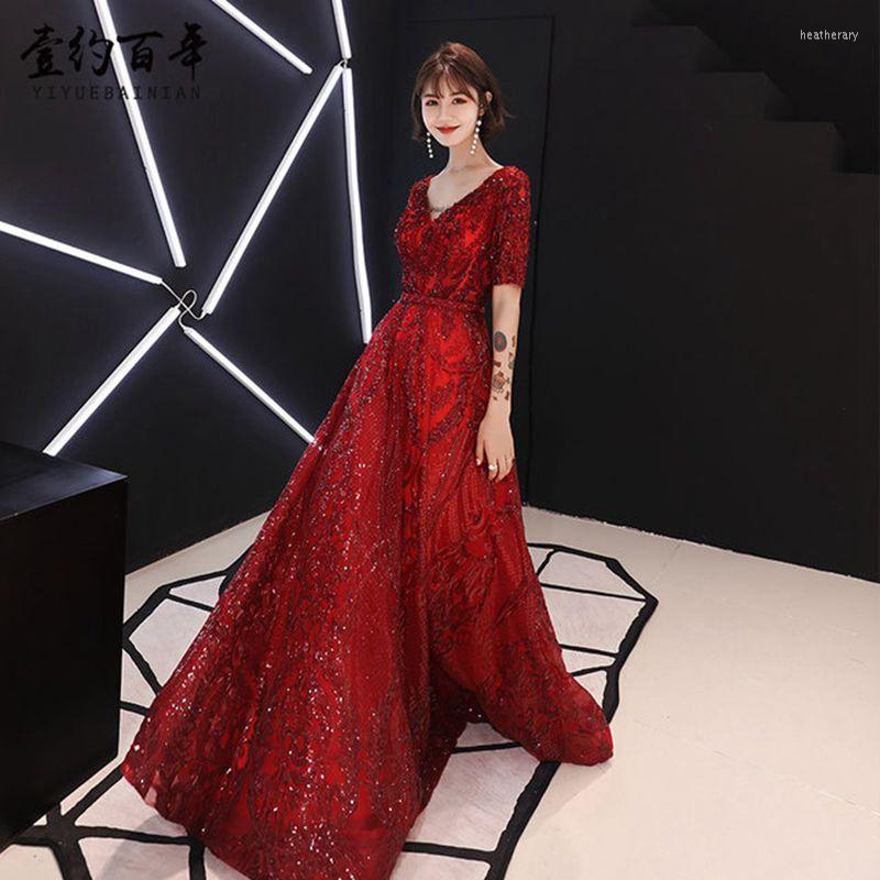 

Ethnic Clothing Plus Size 3XL Red Wedding Bride V-Neck Dress 2023 Spring Summer Slim Cheongsam Floor Length Oriental Qipao High Quality