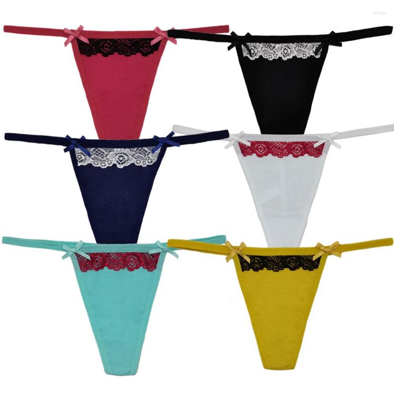 

Women's Panties 6 Pieces Women's Sexy Lingerie Femme Low-Rise Women Thongs And G Strings Soft Girl Tangas Mujer Cotton Underwear Lace, Multi