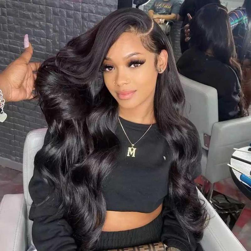 

Human Hair Lace Frontal Wig 13x4 Transparent Wigs Brazilian Remy Body Wave For Women, Picture shown