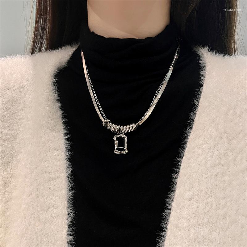 

Choker Boho Korean Gemstone Pendant Necklace Fashion Creative Multilayer Chunky Ladies Necklaces For Women Jewelry