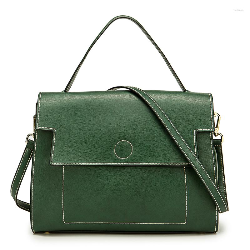 

Evening Bags Women's Bag Female Genuine Leather Fashion Real Cow Women Handbags Casual Brown Satchels