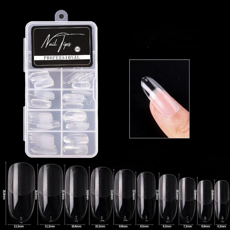 

False Nails 100Pcs/Box Seamless Reusable Transparent Fake Fashion Nail Covers For Female Full Cover Sculpted Tips