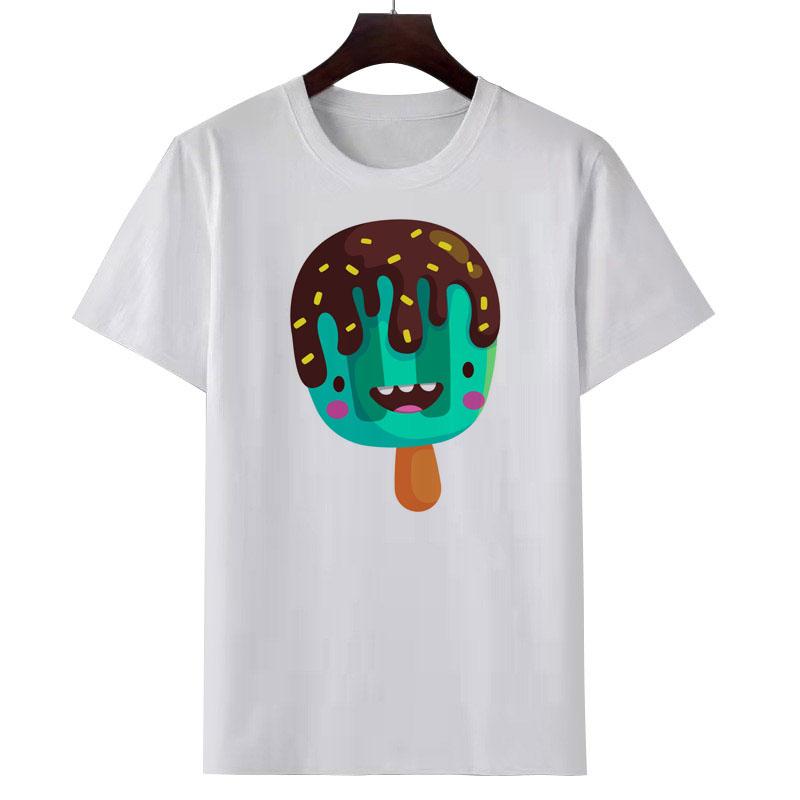 

Women' T Shirts Summer Fashion Casual Top Cartoon Print White Shirt Short Sleeves Round Collar, 93001