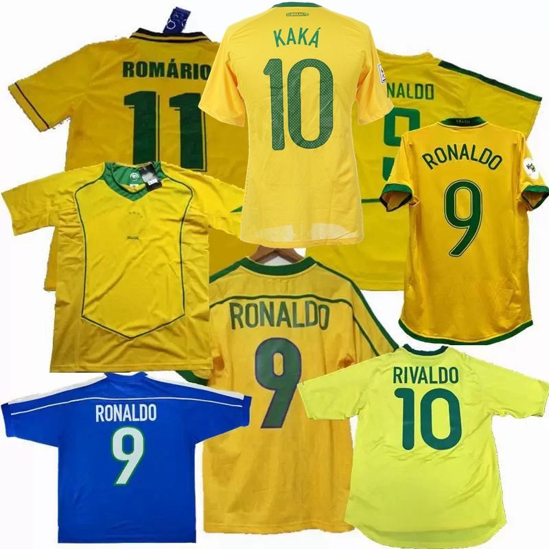 

Retro classic PELE soccer jerseys BRAZILS 1957 1960 1970 1991 92 93 94 98 2002 2004 2006 2010 RIVALDO RONALDINHO R.CARLOS KAKA football shirts135, 2004 away