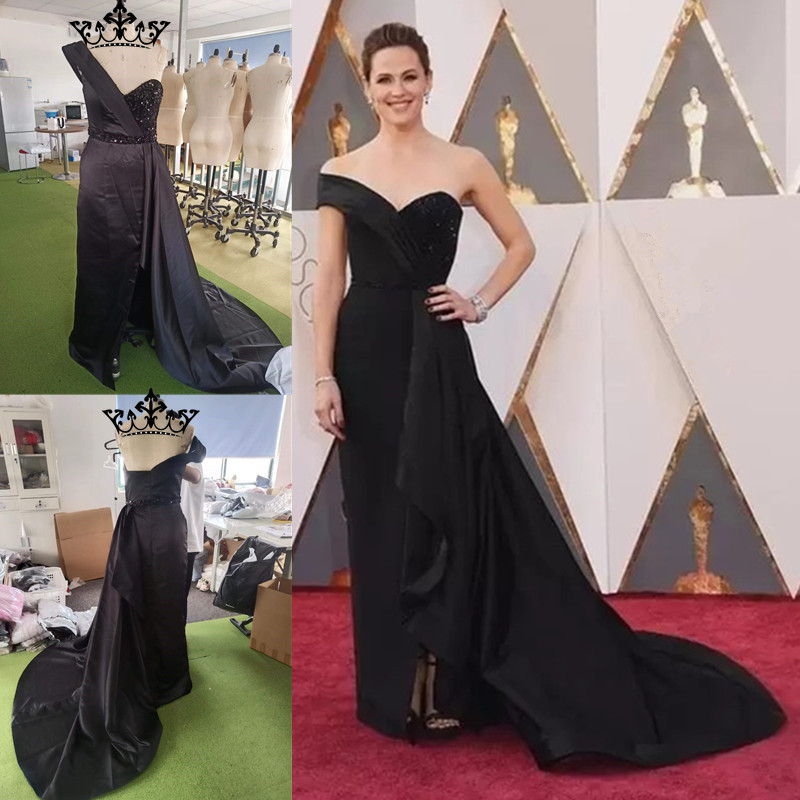 

Red Carpet Black Celebrity Dresses One Shoulder Arabic Dresses Formal Evening Prom Gowns Vestidos, Yellow