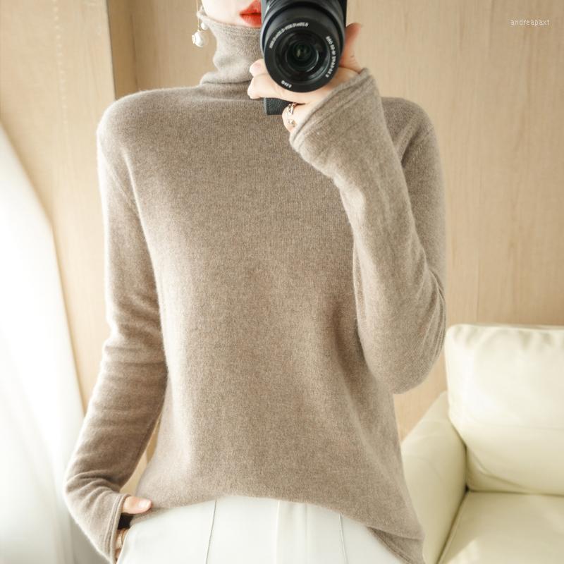 

Women' Sweaters 2023 Autumn And Winter Pile Collar Rolled Edge Loose Pullover Short Section With Cashmere Blend Solid Color Sweater, Beige