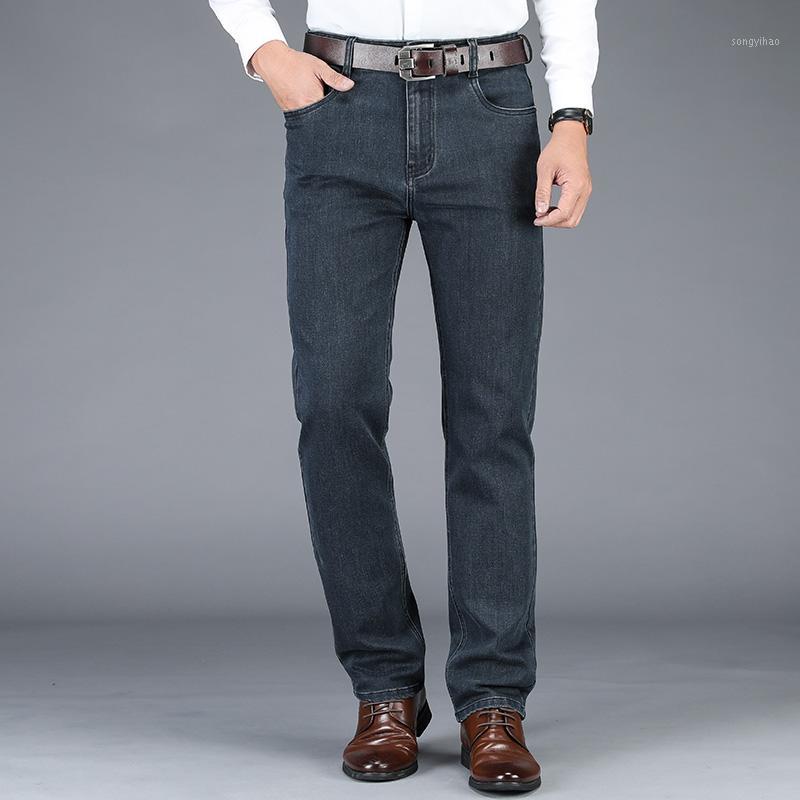 

Men's Jeans NIGRITY 2023 Autumn Winter Straight Casual Fashion Denim Trousers Male Pant Black Gray Plus Big Size 28-42, 8069-black