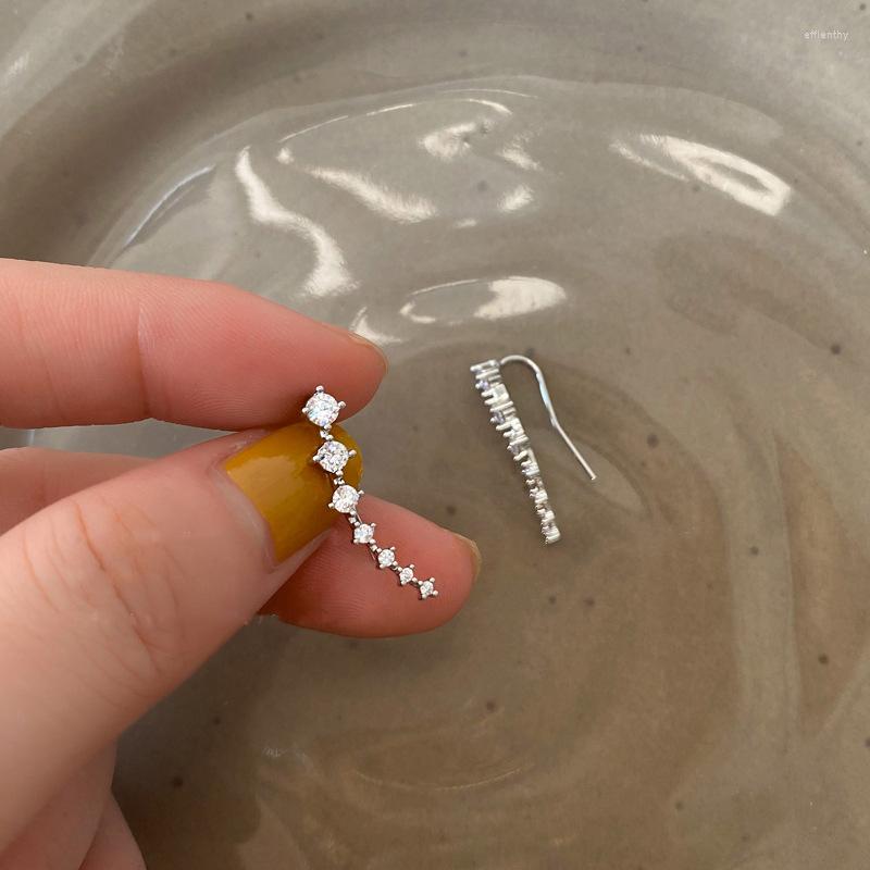 

Backs Earrings Korean Fashion Irregular Crystal Climber Crawler Clip On For Women Charms Bead Zircon Earcuff With Piercing Jewelry