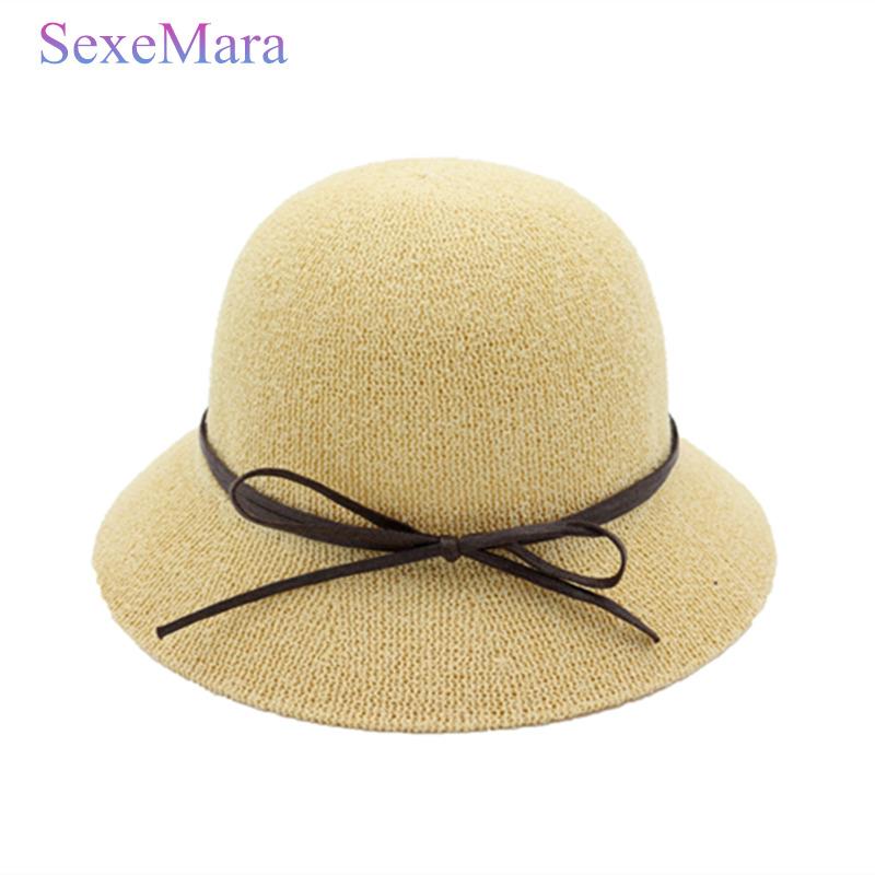 

Wide Brim Hats Women Bowknot Sun Hat Design Summer Beach Fisherman Protection Anti-UV Bucket Cap Girl Foldable Sunhat, Khaki