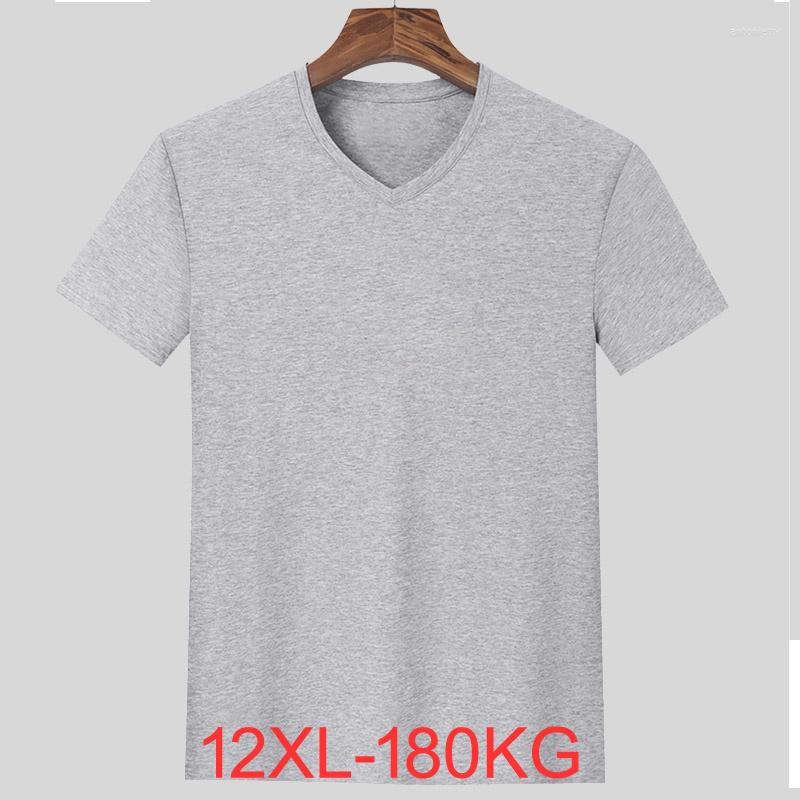 

Men's T Shirts Big Men's T-Shirt Large Size 7xl 8XL 9XL 10XL 11XL 12XL Short Sleeve V Neck Loose Casual Black Gray White 180kg