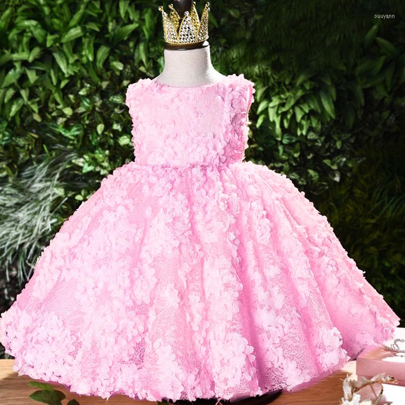 

Girl Dresses Lovely Baby Princess Birthday Party Dinner Evening Dress Baby's Wedding Bridesmaid Eucharist Ballroom, Pink
