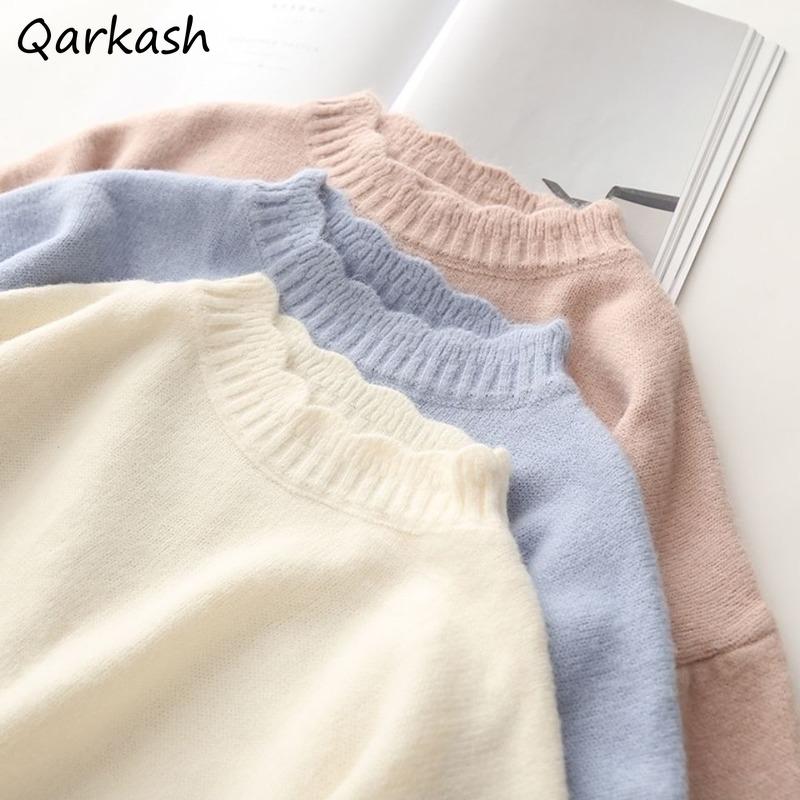 

Women's Sweaters Sweater Women -6XL Loose Lovely Girls Candy Colors Korean Fashion All-match Pure Knitted Spring Fall O-neck Preppy Pullov, Pink