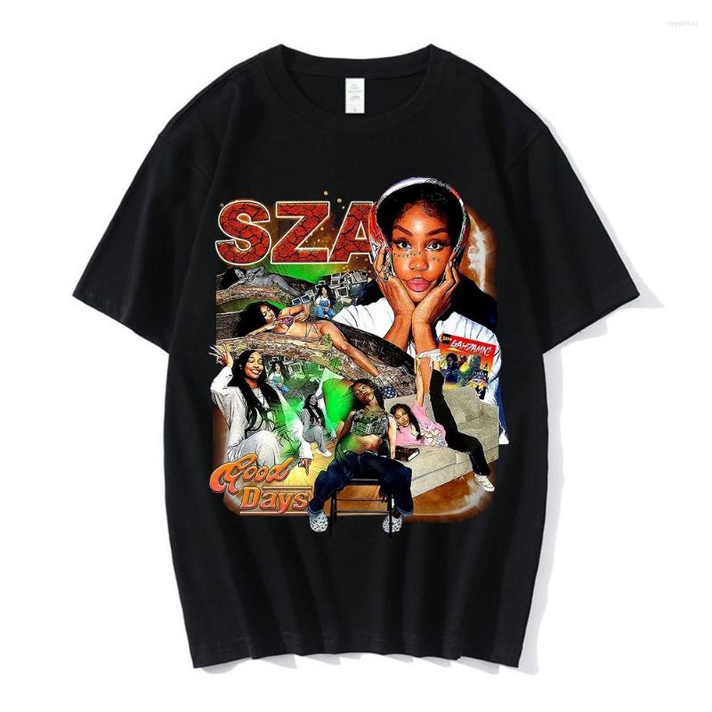 

Men' T Shirts Men Women Clothing Black T-shirts SZA Good Days Graphics T-shirt Hip Hop Rapper 90s Vintage Shirt Summer Oversize Streetwear, 01--white