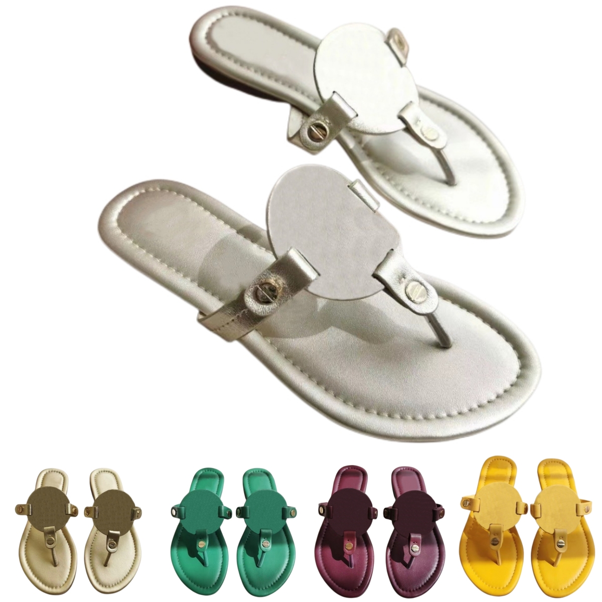 

Designer Women Flip Flop Sandal Womens Flat Slider Formal Leather Strap Buckle Shoe Quilted Breathable Platform Summer Beach With Box Size 35-43, 10