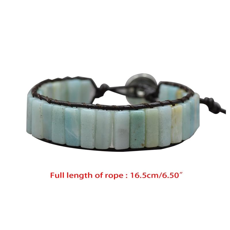 

Charm Bracelets Adjustable Wrap Bead Bracelet Boho Handmade Leather Tube Crystal Stone For Women Girls Friendship Gifts Dropship