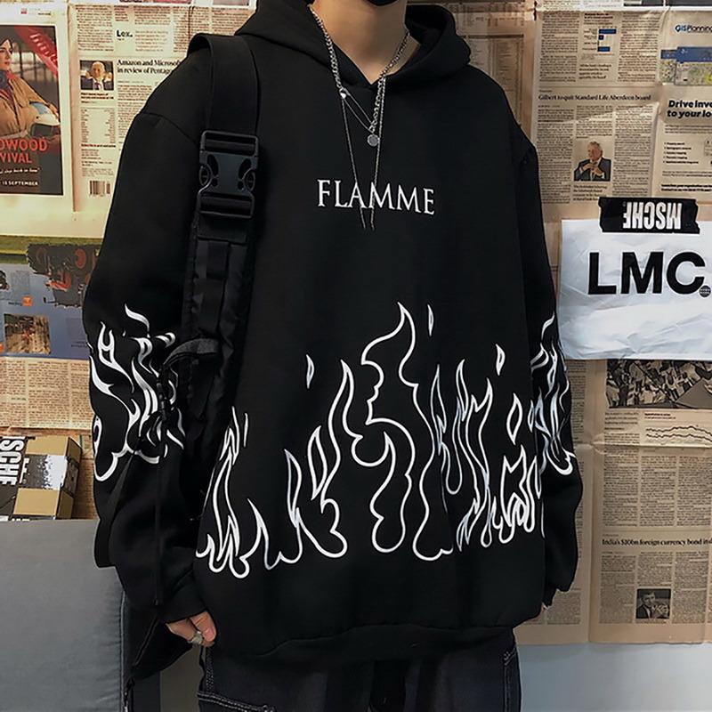 

Men' Hoodies & Sweatshirts Gothic Oversized Hoodie Men Streetwear Winter Casual Anime Print Hoodied Longsleeve Shirt Clothing