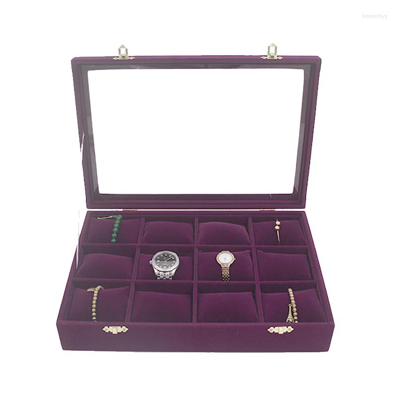

Jewelry Pouches 6 Color 12 Slots Pillow Style Watch Bracelet Display Tray Box Necklace Earring Container Case Organizer Gift
