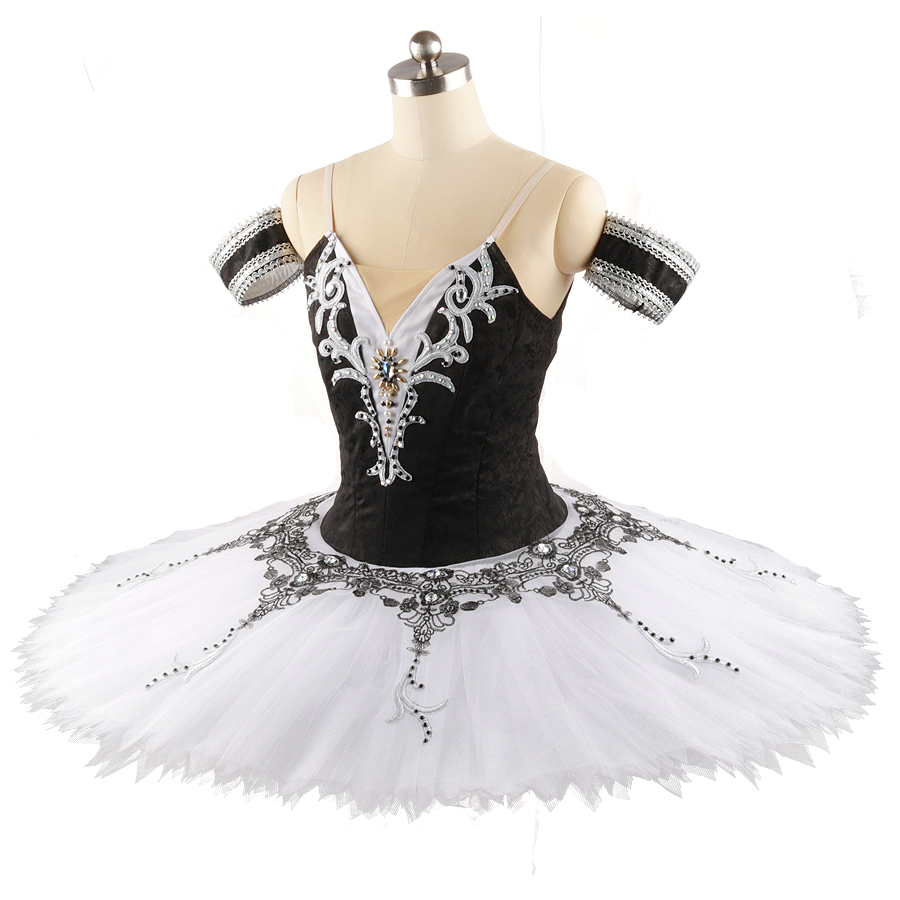 

stage wear Paquita Professional Tutu black white competition adult Classical Ballet Costumes women Pancake tutu No elasticity for girl JN0249