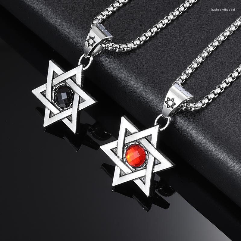 

Pendant Necklaces Fashion Exquisite Hexagram Zircon Necklace For Men Women Personality Trend Party Jewelry Gift