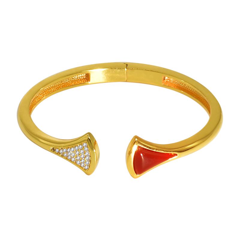 

Bangle Bracelet For Women Zircon Agate Cuff Bridal Wedding Christmas Gift Female Accessory Luxury Fashion Designer Jewel