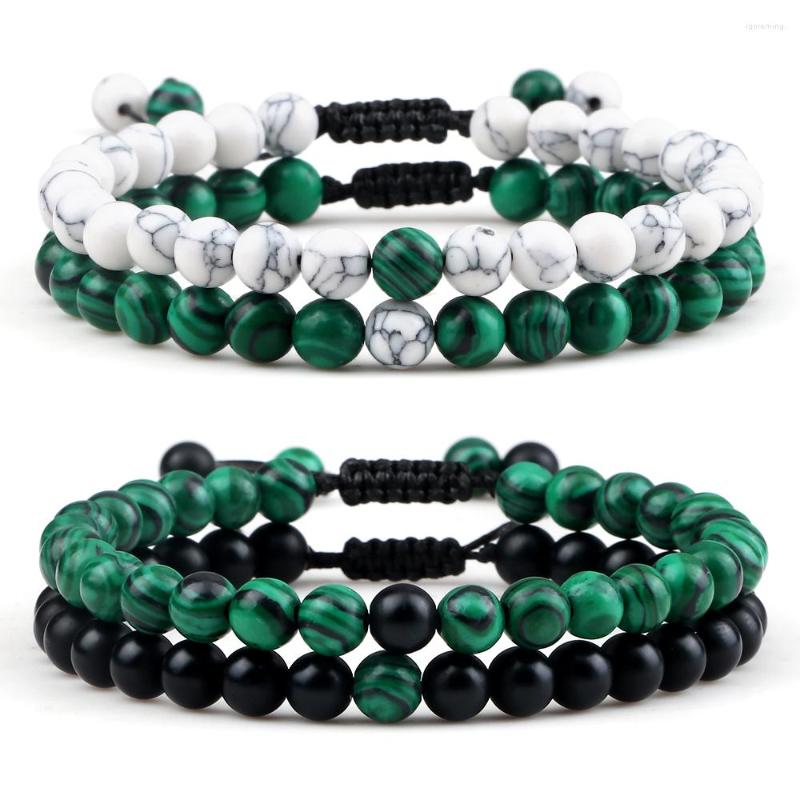 

Strand 2pcs/set Couple Multi-color Natural Stone Malachite Tiger Eye Rock Bracelets Braided Rope Bangle Jewelry