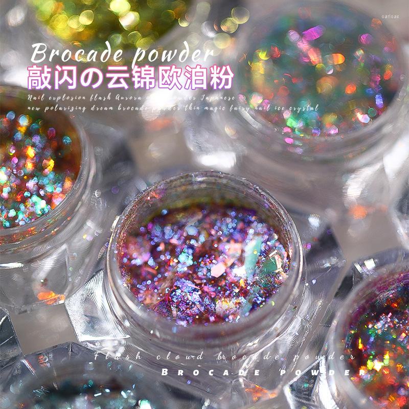 

Nail Art Decorations 1box Glitter Stars Aurora Opal Sequins Rhinestones Gradient Polarized Watercolor Magic Decoration Kit