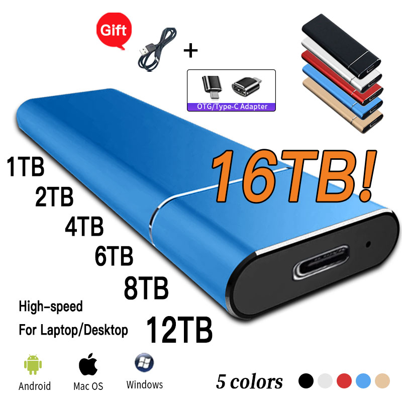 

New Portable SSD 1TB External Solid State Hard Drive Mass Capacity Movable Storage Device Type-C for Computer/Laptop/mac USB 3.1