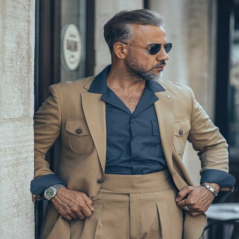 

Men's Suits & Blazers 2023 Selling Khaki 2 Pieces Slim Fit Custom Made Flat Collar One Button Bridegroom Wedding Tuxedos Formal Blazer, Picture shown