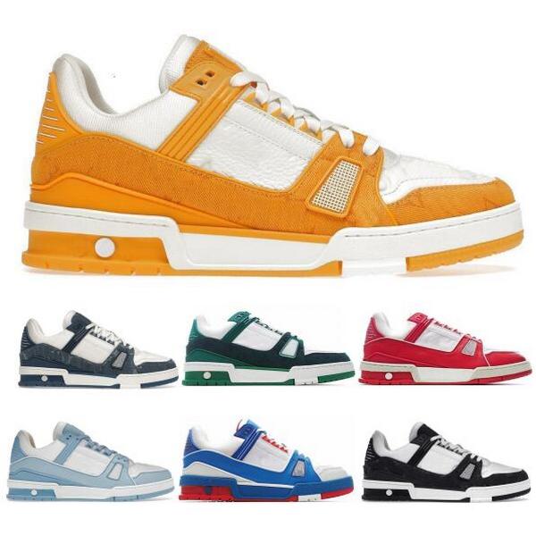 

Designer Trainer Low Mens Womens Running Shoes Sneaker Triple White Virgil Genuine Leather 2023 Fashion Man Woman Outdoor Sneakers, Red