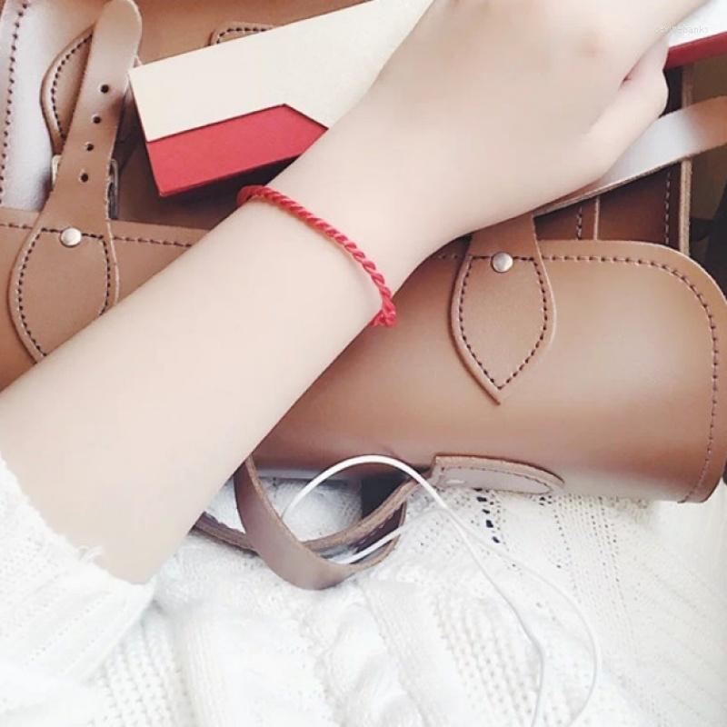 

Strand 1 PCS Fashion Red Line Lucky Handmade Rope Bracelets For Women Men Jewelry Lover Couple