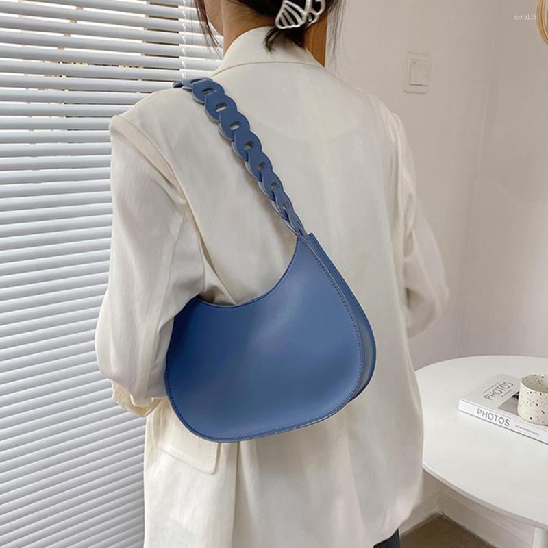 

Evening Bags Women Shoulder Weaving Handle Purses Stylish Solid Color Handbag Shopping Ladies, White