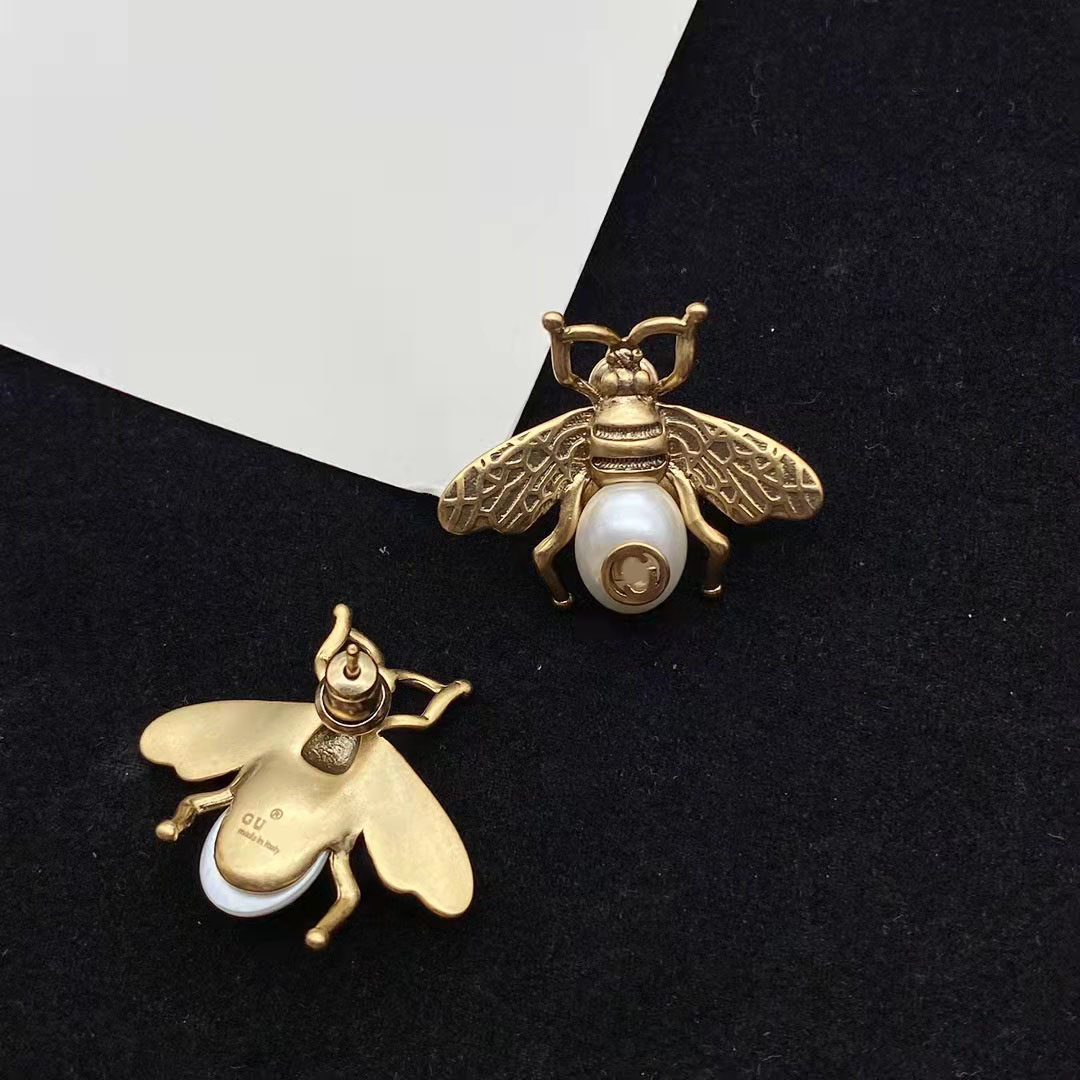 

Designer earrings brass material 925 silver needles anti-allergic bee luxury brand earring ladies weddings parties gifts exquisite jewelry
