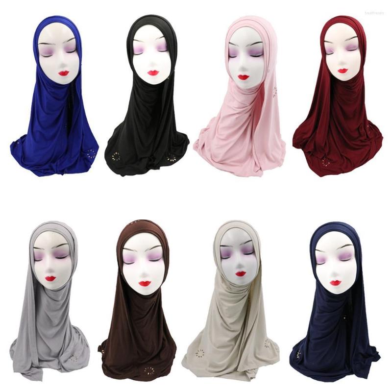 

Ethnic Clothing Fashion Soft Scarf Hijab Muslim Head Wrap Islamic Women Long Shawl Rhinestone Stole Turban Full Cover Headscarf Ramadan 170