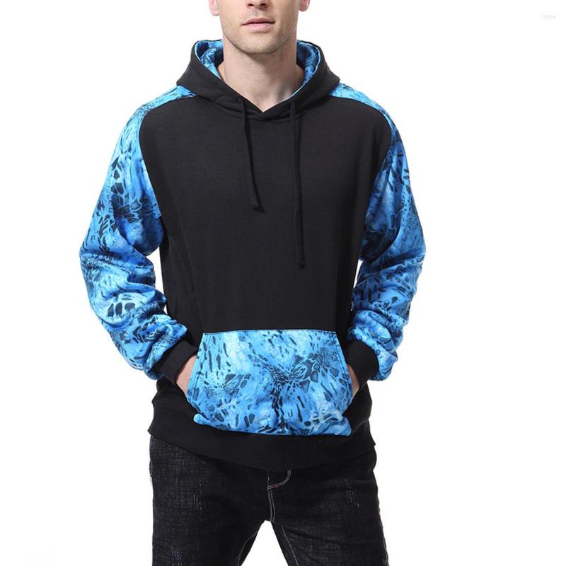 

Men' Hoodies Euro Code Fashion Autumn Pattern Foreign Trade Man Digital Printing Hooded Cap Sleeve Head Hoodie, Black